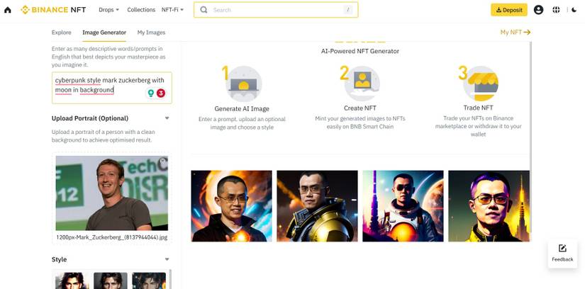 How to Use Binance's Bixel to Mint AI Generated NFTs