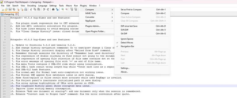 How to Make Notepad++ Compare Two Files With a Plugin
