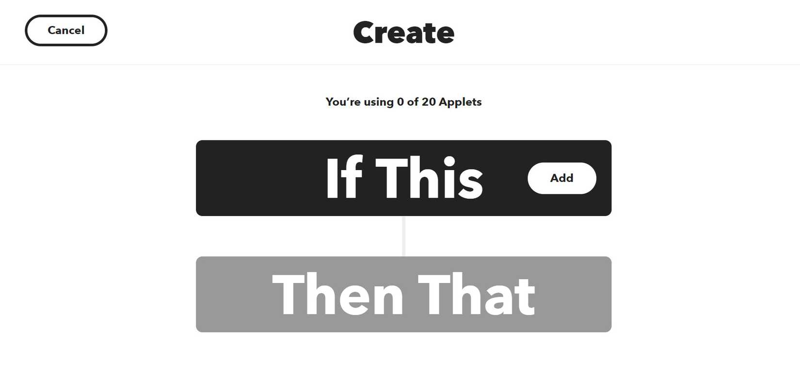 IFTTT dashboard create If This