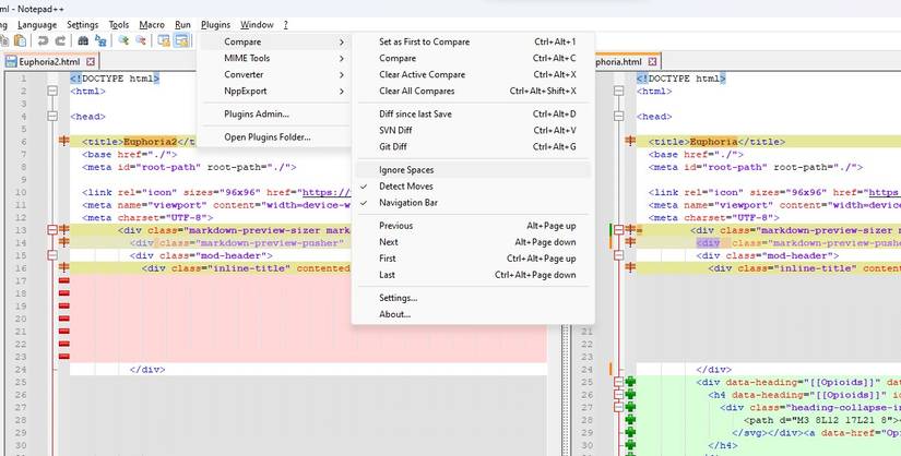 How to Make Notepad++ Compare Two Files With a Plugin