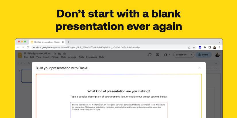 Hands-On with the Best AI Presentation Maker for Google Slides by Plus AI