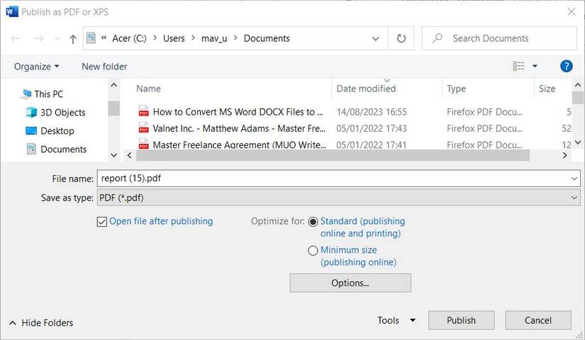 How to Convert Microsoft Word DOCX Files to PDFs in Windows 11