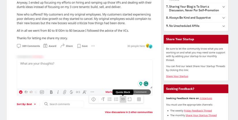 How to Quote Text on Reddit