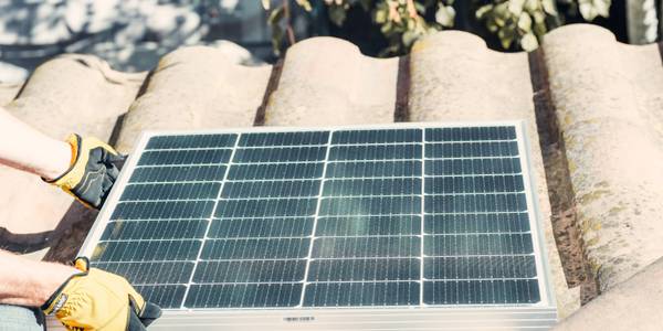 solar panel on roof top