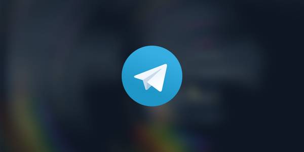 Telegram logo on a blurred background