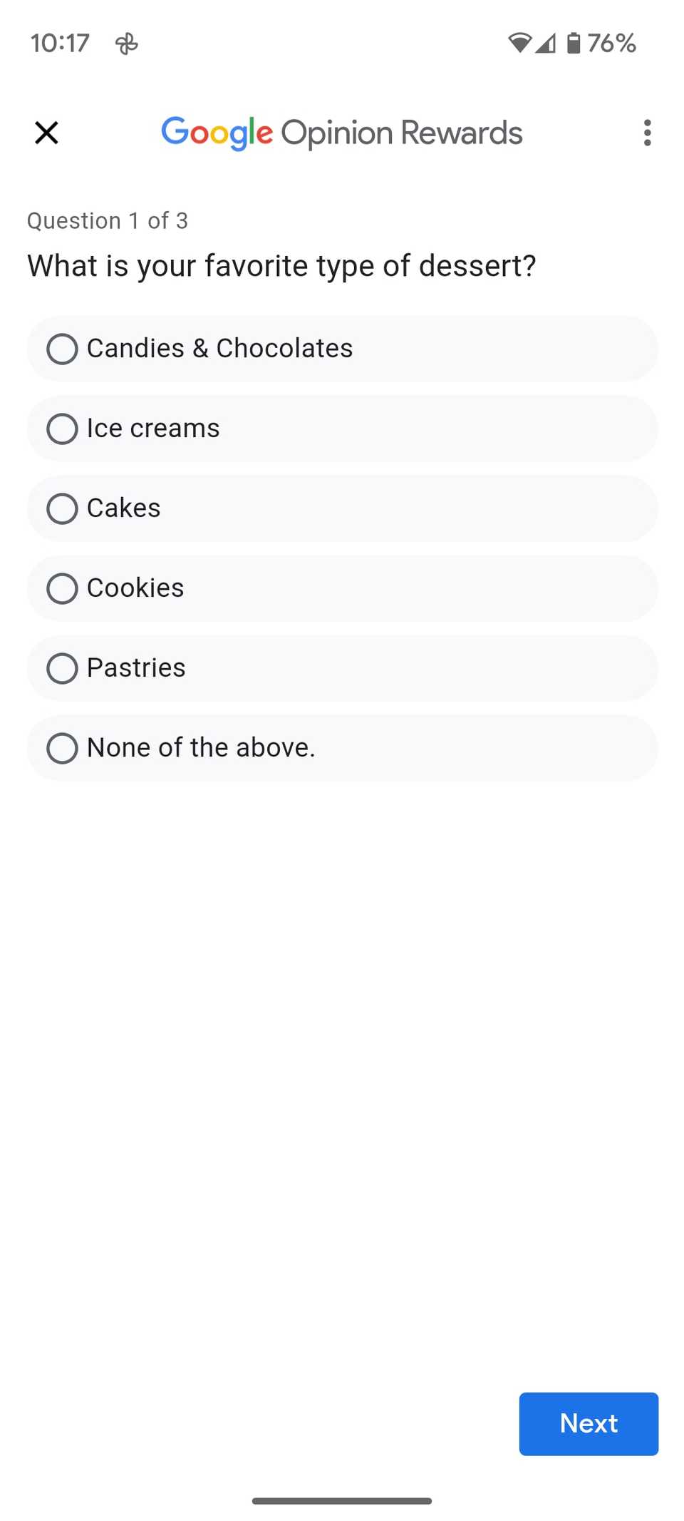 test survey