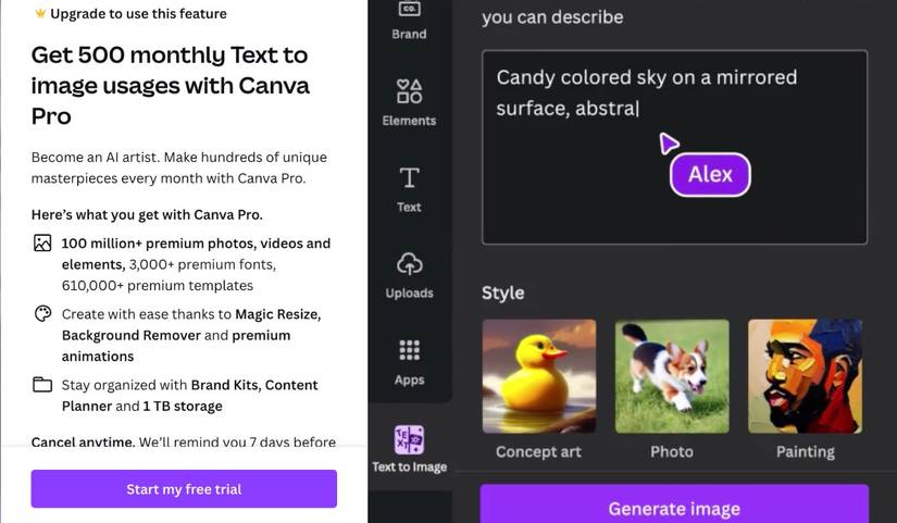How to Use Canva's Text to Image AI Feature