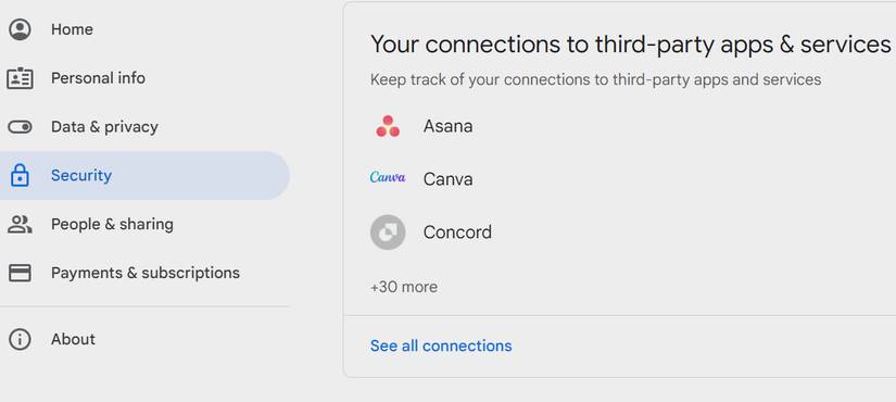 Third party app section