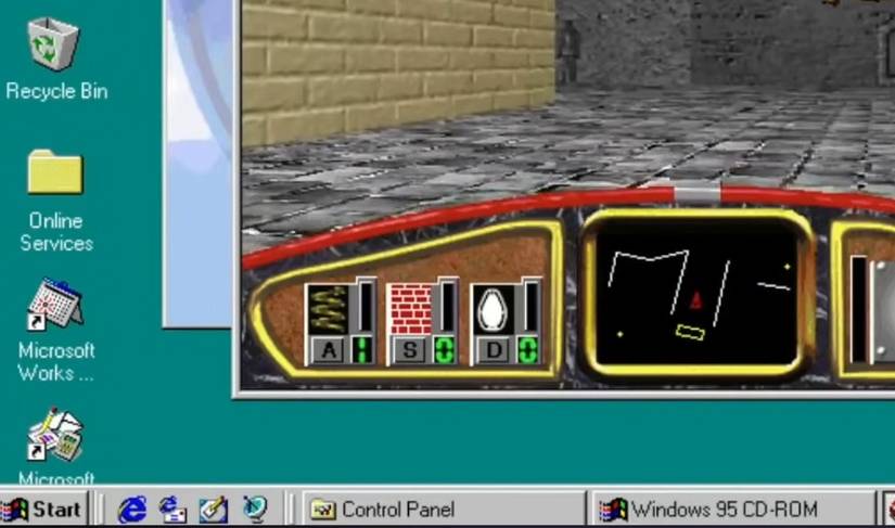 The Windows 95 taskbar