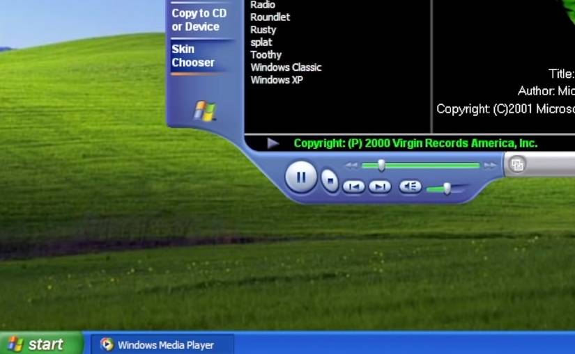 The Windows XP taskbar