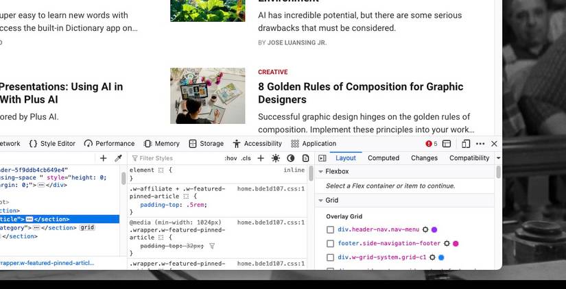 Incpactor Browser How to Inspect Element on a Mac on Any Browser