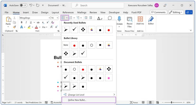 How to Change the Color of Bullet Points in Microsoft Word