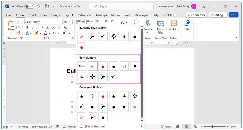 How to Change the Color of Bullet Points in Microsoft Word