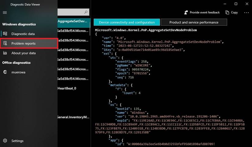 Clicking the view detailed report button 