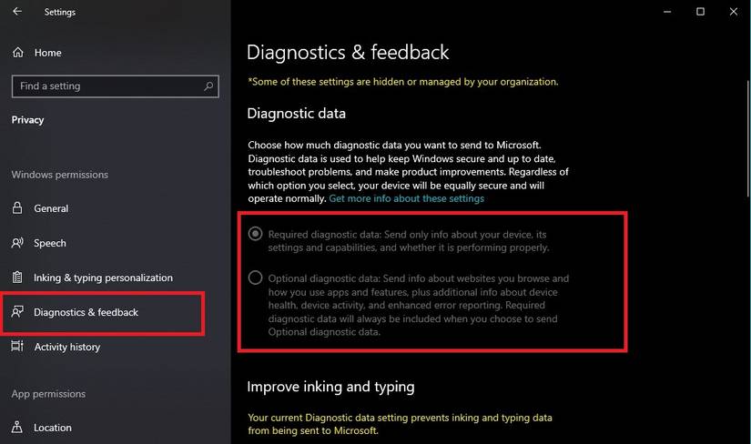 Choosing the level of diagnostic data to gather