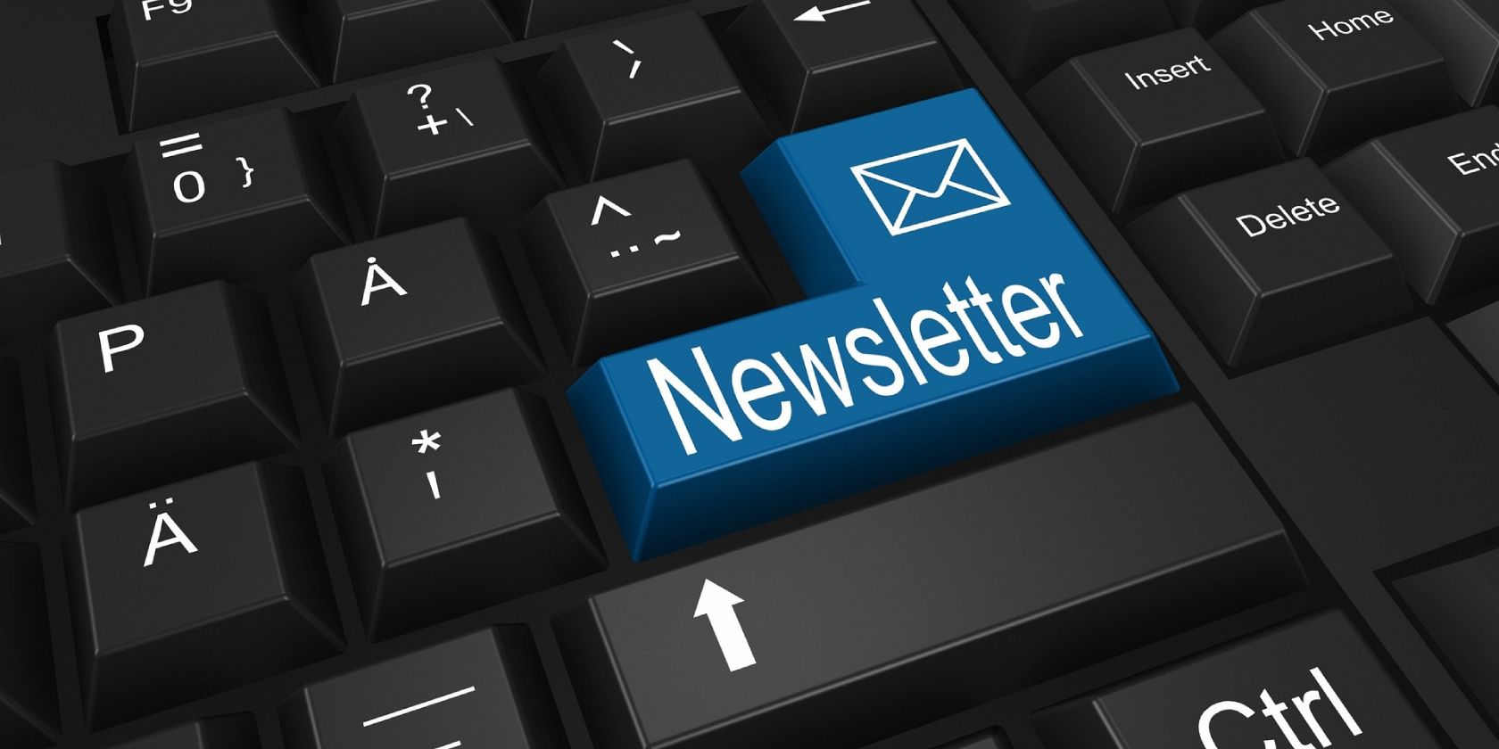 A keyboard with a Newsletter key that's highlighted