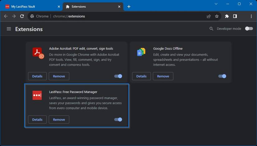 How to Enable or Disable the LastPass Extension in Google Chrome