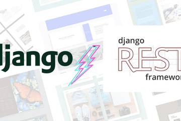 An image with Django and Django REST framework names overlayed