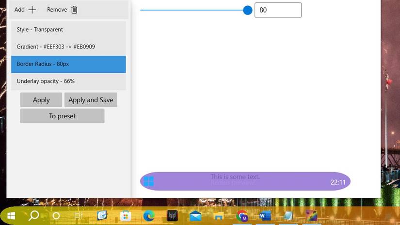 A curved taskbar 