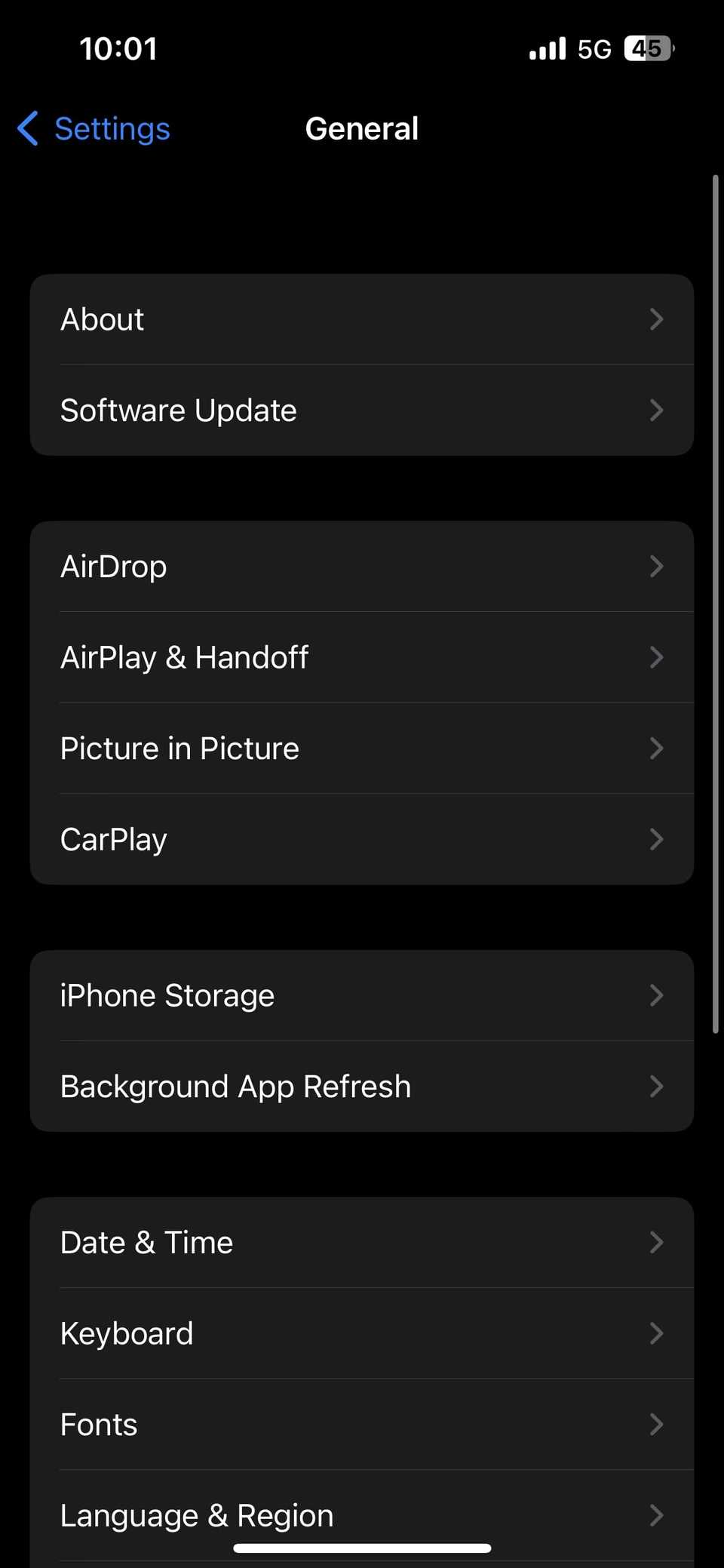 General window on iPhone