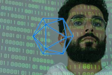 A person with code and Scikit-LLM logo overlayed on top