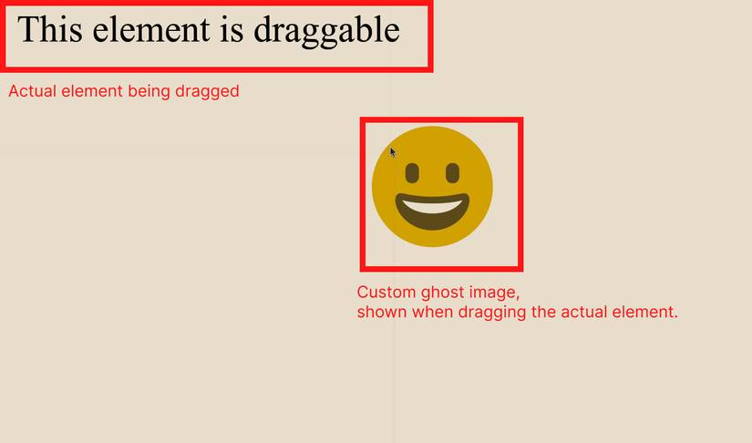 Illustration showing custom drag image 