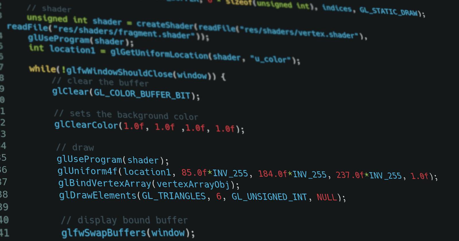 A screenshot of an IDE displaying C code.