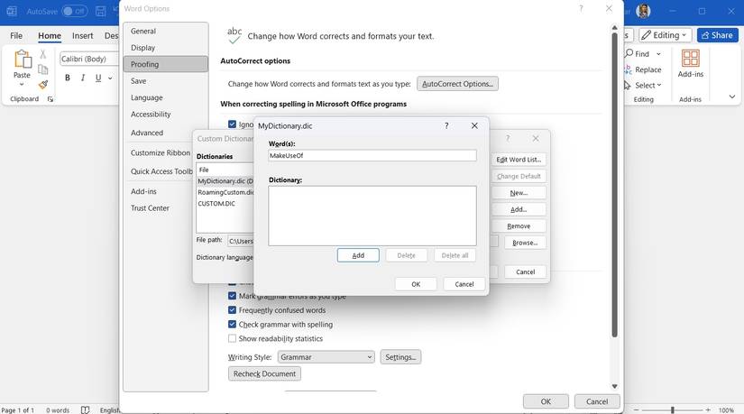 Custom Full Word How to Create and Use a Custom Dictionary in Microsoft Word