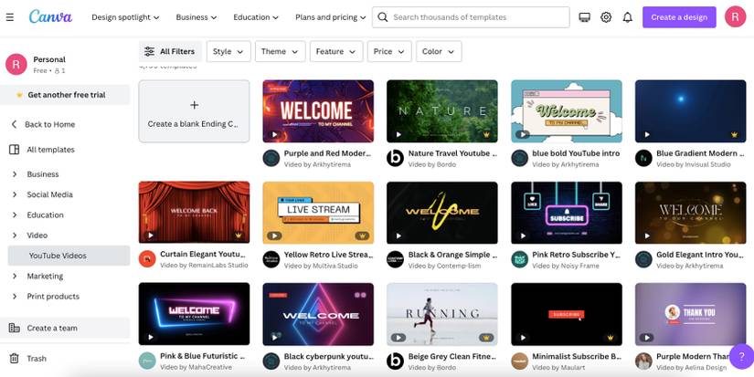 How to Design a YouTube End Card in Canva