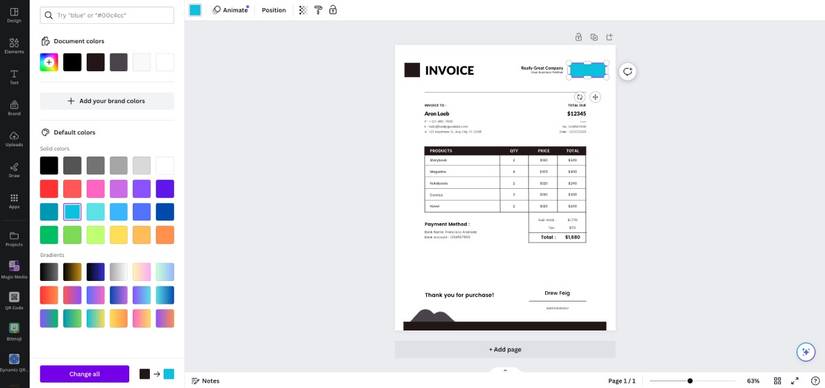 How to Create an Invoice With Canva