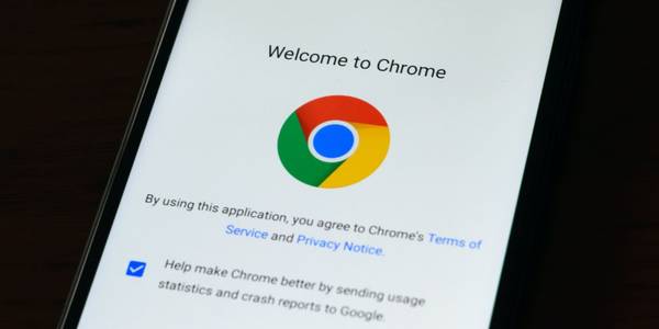 chrome welcome page displayed on smartphone screen