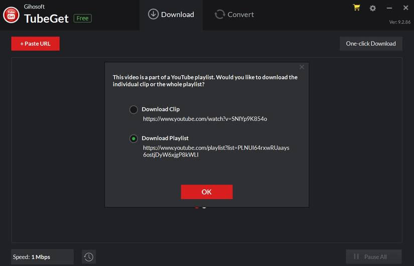Download a YT playlist from Gihosoft