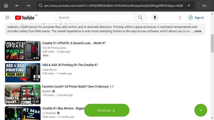 Download a YT playlist using the 4K downloader