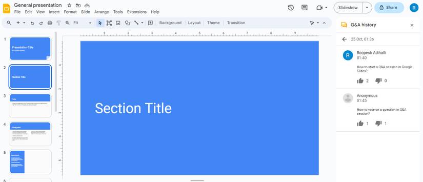 How to Start a Q&A Session in Google Slides