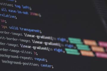 CSS code snippet showing on a computer screen.