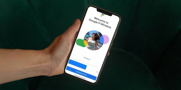 person using the Google Fi Wireless app on an iPhone