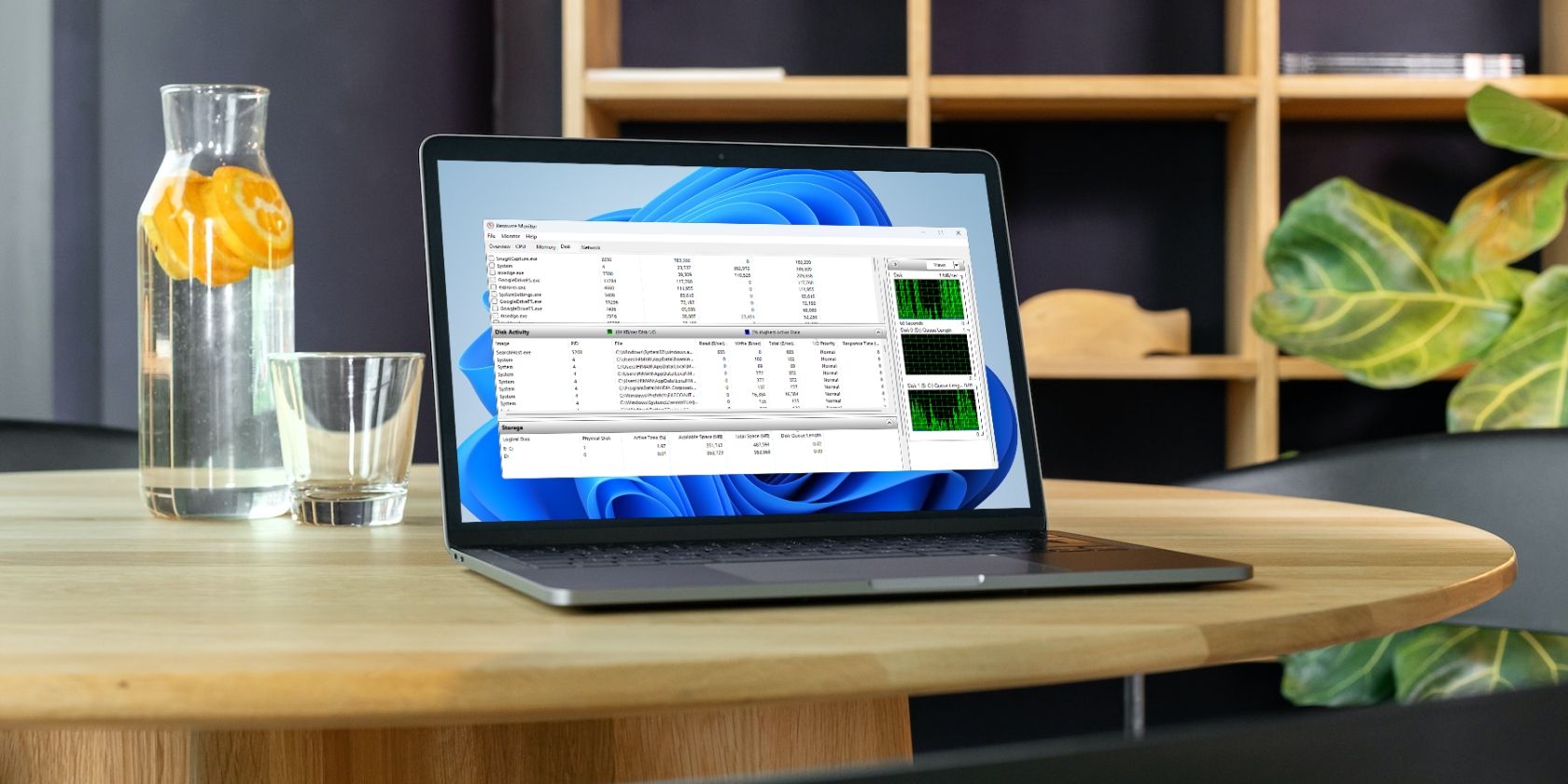 Resource Monitor App Opened On A Windows 11 Laptop