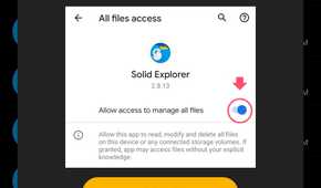 Solid File Explorer asking for file access permission