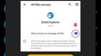Solid File Explorer asking for file access permission