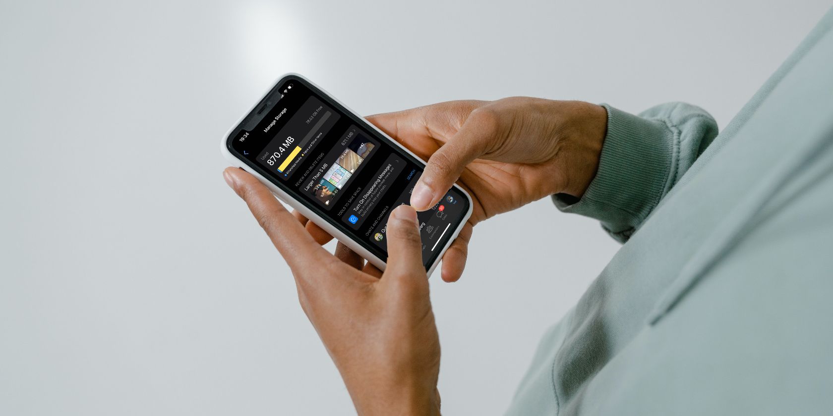 Página Administrar almacenamiento de WhatsApp en un iPhone