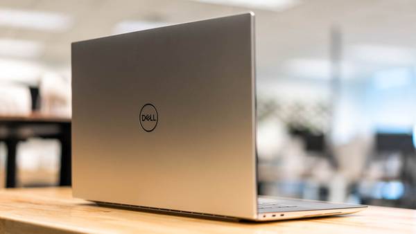 An open Dell XPS 17 showing the back