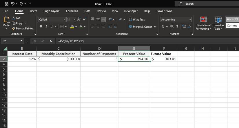 How to Use the PV Function in Excel to Calculate the Present Value of ...
