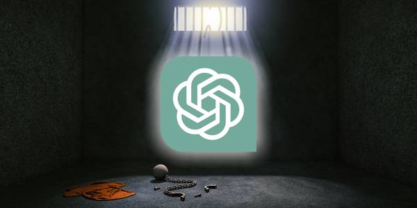 chatgpt jailbreak logo inside a jail cell