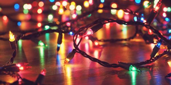 String of multicolored Christmas lights