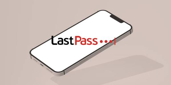 digital graphic of smartphone with lastpass logo in front