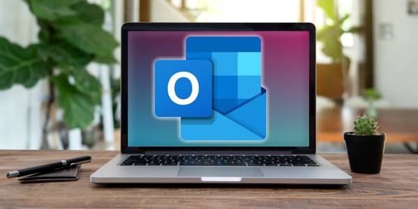 microsoft outlook logo on laptop screen