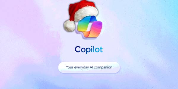 microsoft edge copilot logo with santa hat