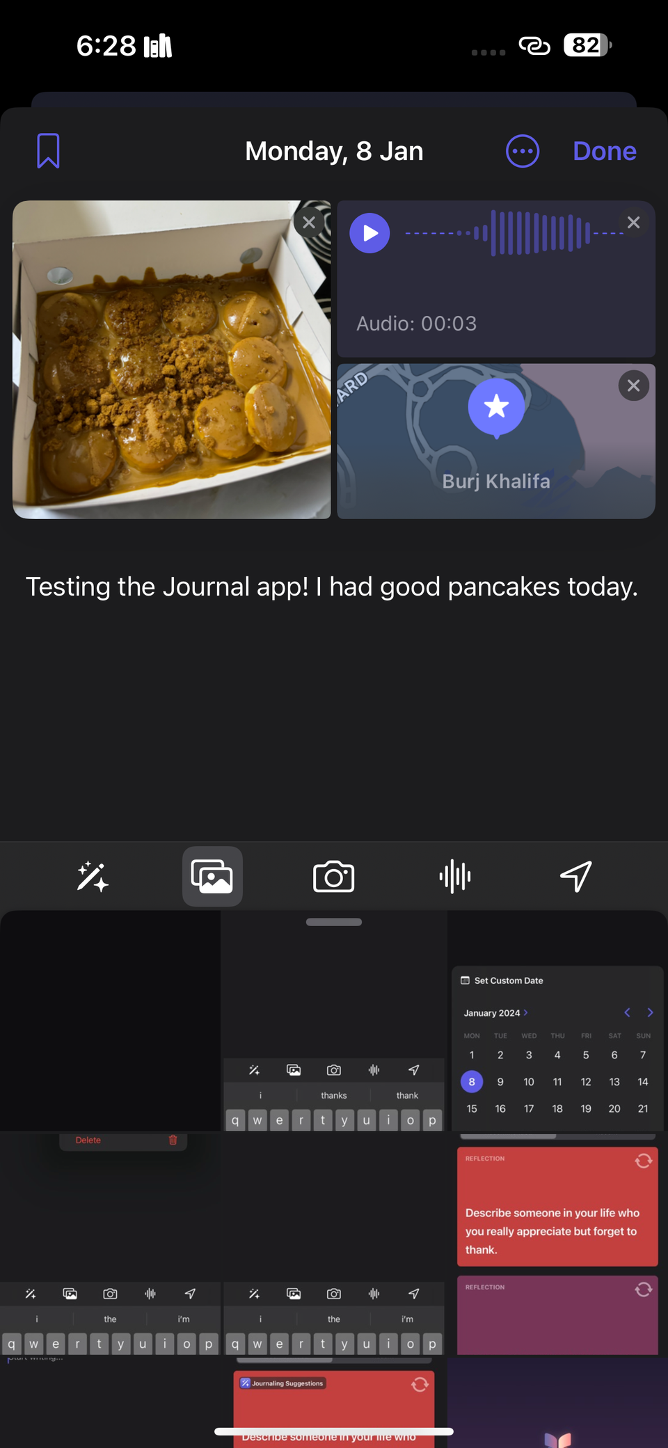 افزودن تصویر به یک ورودی ژورنال در آیفون