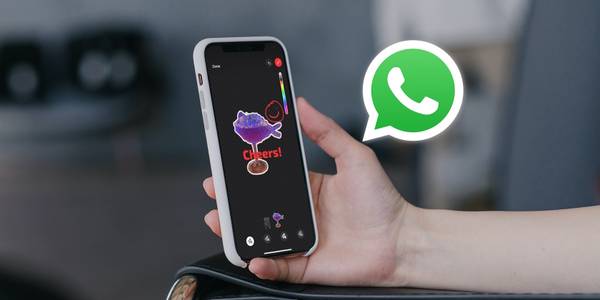 An iPhone user checking out WhatsApp Sticker Maker