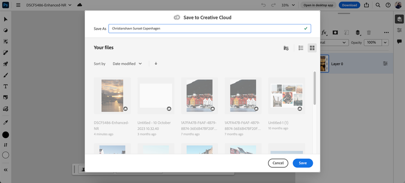 Save Photoshop File to Adobe CC After Renaming